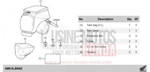 KIT,TANK BAG(3L) NT1100DES de 2025